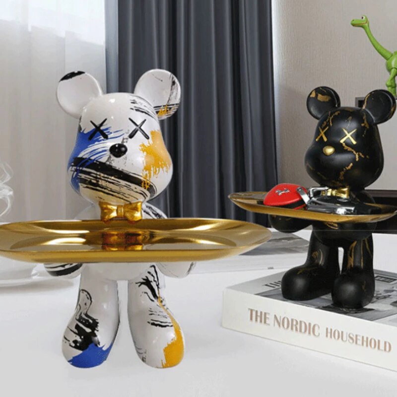 Exotic Resin Bear Statue Tray