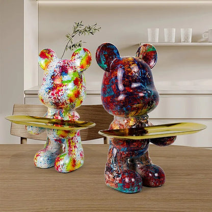 Exotic Resin Bear Statue Tray