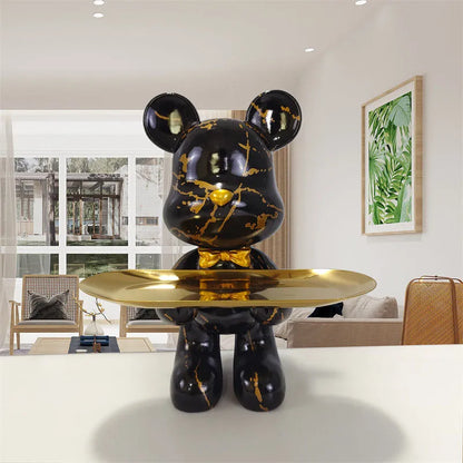 Exotic Resin Bear Statue Tray