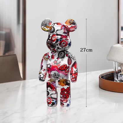 Exotic Graffiti Bear Collector’s Sculpture