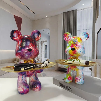 Exotic Resin Bear Statue Tray