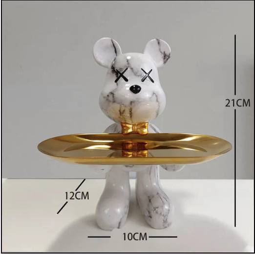 Exotic Resin Bear Statue Tray
