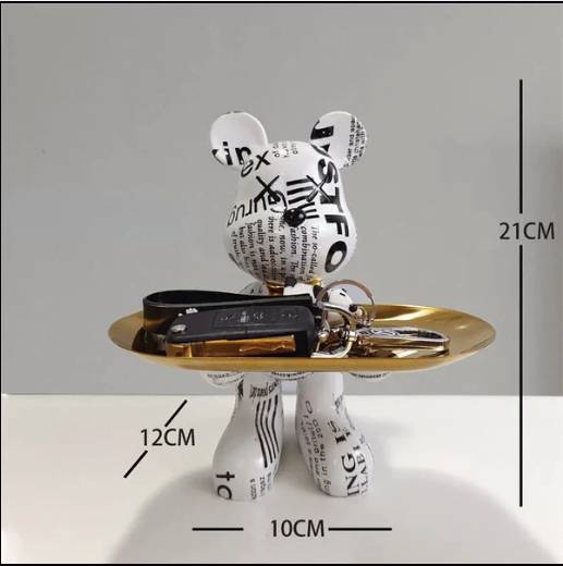Exotic Resin Bear Statue Tray