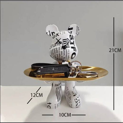 Exotic Resin Bear Statue Tray