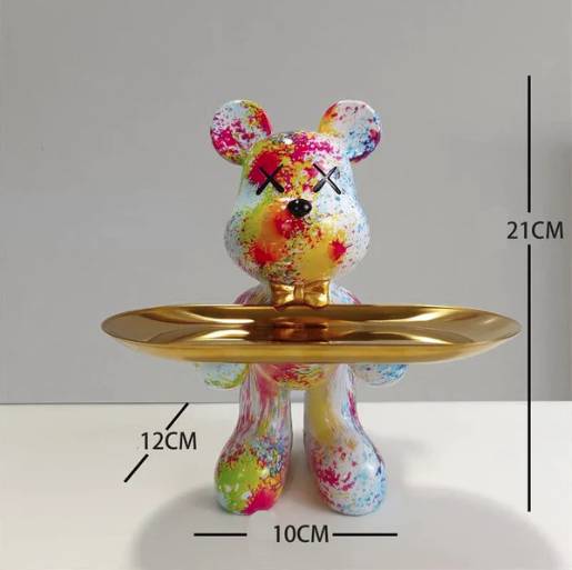 Exotic Resin Bear Statue Tray