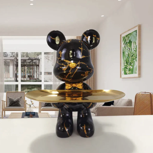 Exotic Resin Bear Statue Tray