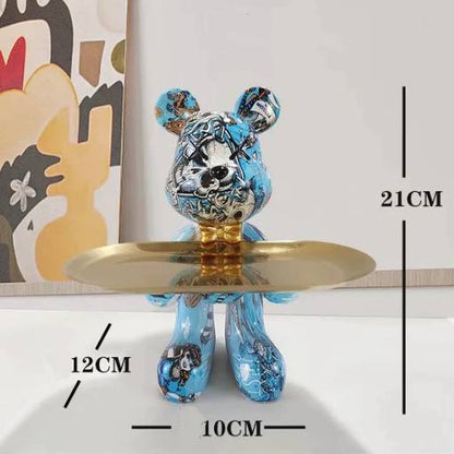 Exotic Resin Bear Statue Tray