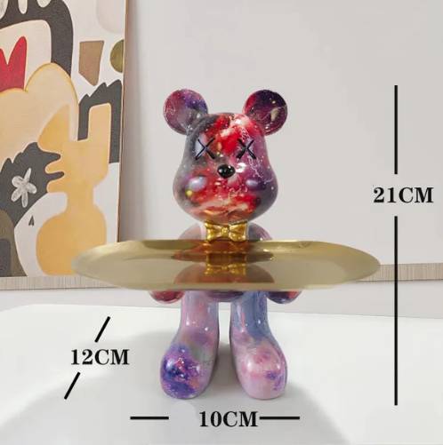 Exotic Resin Bear Statue Tray