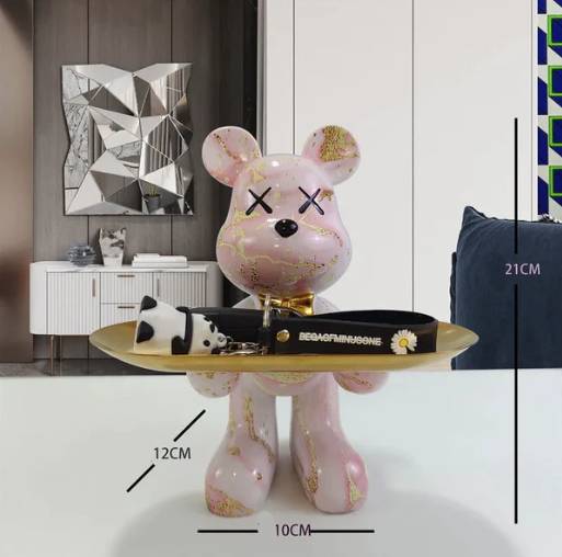 Exotic Resin Bear Statue Tray