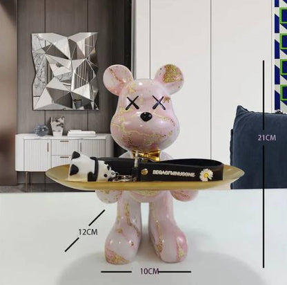 Exotic Resin Bear Statue Tray